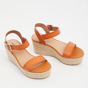 Torrid Cognac Faux Leather Espadrille Platform 8WW